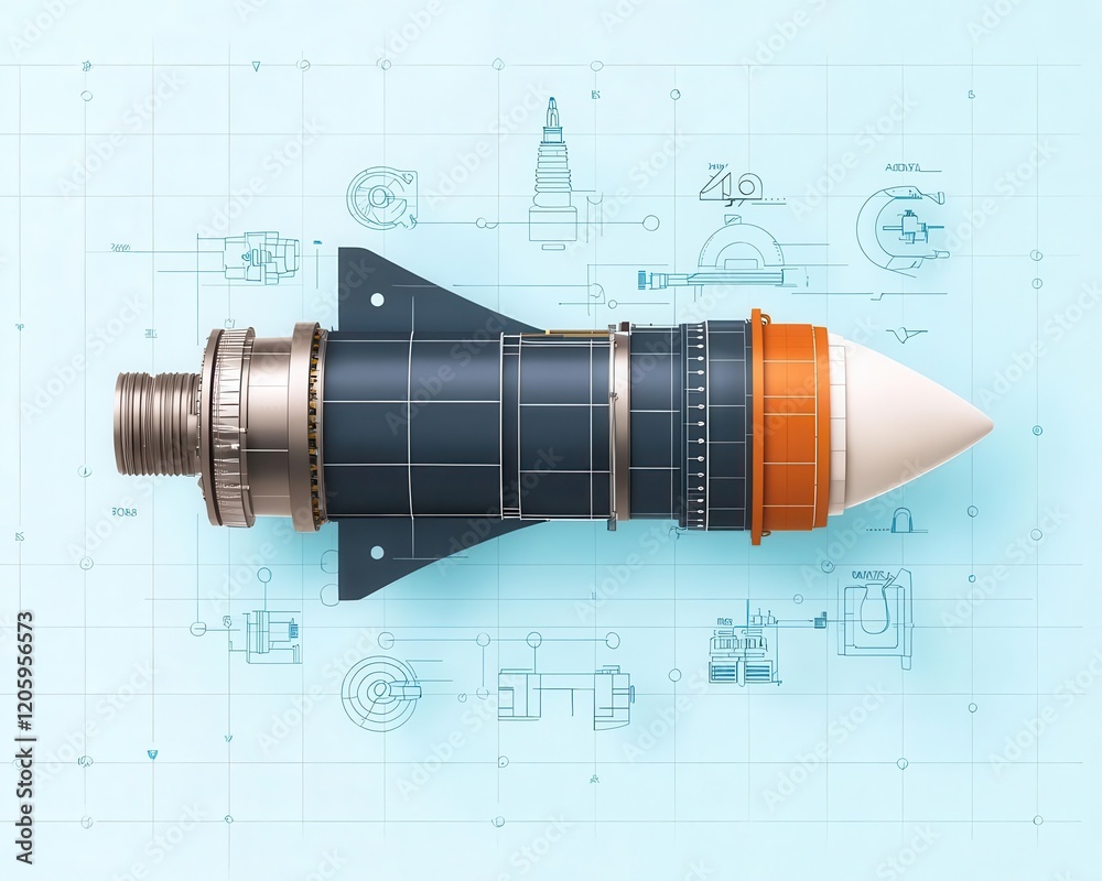 Exploded drawing of a jet engine power generation system, showing ...