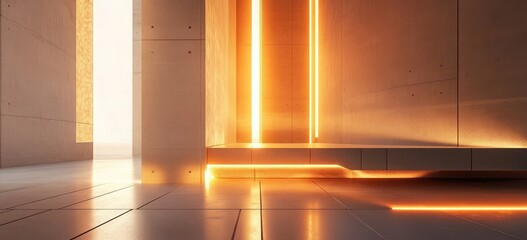 Poster - Geometric block arrangements with clean lines and bold lighting