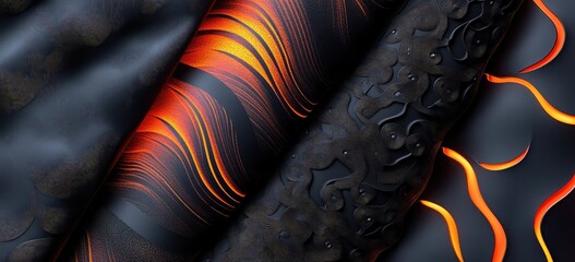 Poster - High-contrast patterns with sleek designs and glowing textures