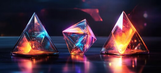 Poster - Innovative visual concepts featuring geometric forms and glowing effects