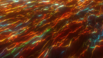 Poster - Radiant golden electric streams flow fluidly, exuding a warm, futuristic energy of luxury power or technology background