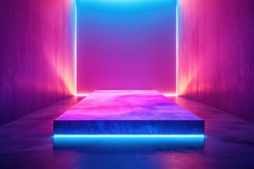 A podium with a surface that changes color with the ambient light, creating a dynamic, shifting experience.