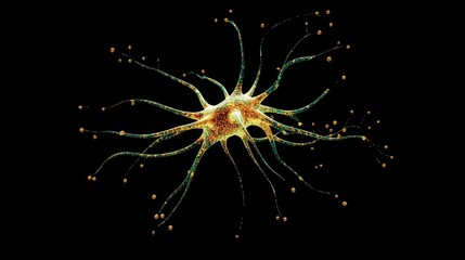 Poster - Neural cell representation illustrating complex networks, mental health, and neurological concepts