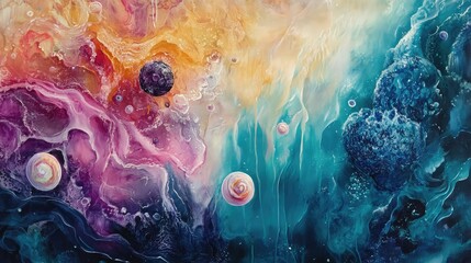 Poster - Ocean-inspired art emphasizing calmness and exploration