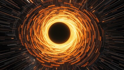 Poster - Abstract swirling light vortex resembling black hole cosmic phenomenon