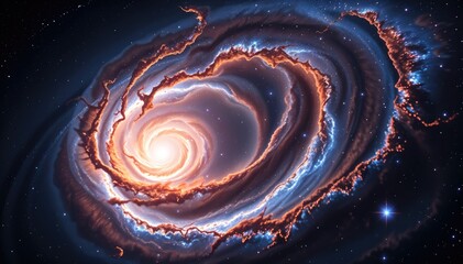 Poster - Cosmic swirl: mesmerizing galaxy with vibrant colors and swirling nebulae