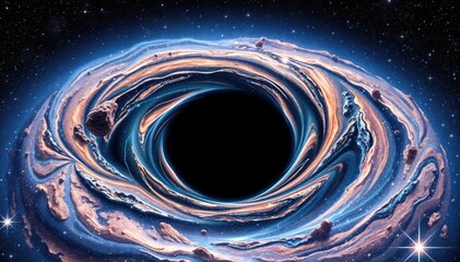 Poster - Cosmic swirl around black hole celestial event in stunning detail