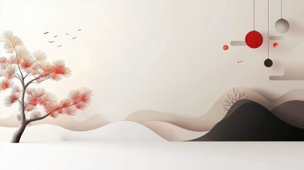 Poster - Elegant Abstract Banner with Muted Colors and Sophisticated Design Elements for Modern Aesthetics