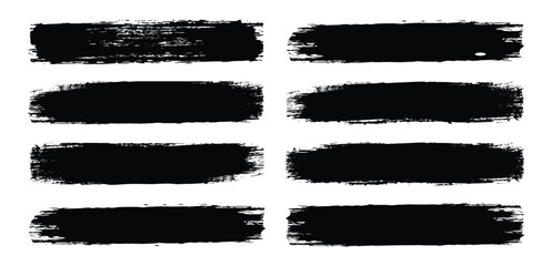 Fototapete - Set of paint brush stroke and abstract grunge banner for graphic background decoration. Collection of vector paint brush strokes. Vector illustration.