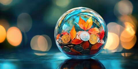 Fototapete - Detailed visualization of a savings account balance with precise data points and vibrant graphs for professional personal finance.