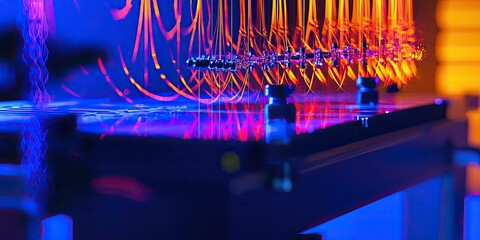 Aufkleber - a quantum entanglement demonstration, with paired particles showing instant correlation despite their distance.