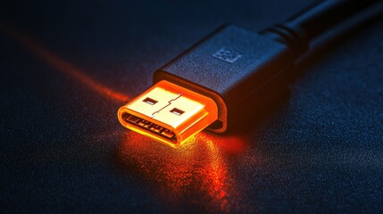 Aufkleber - Focused image of an encrypted USB drive with an active LED indicator, emphasizing its durable design for portable data security.