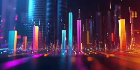 Aufkleber - Market share percentage bar chart, with vivid colors and clean lines, creating a professional finance infographic.
