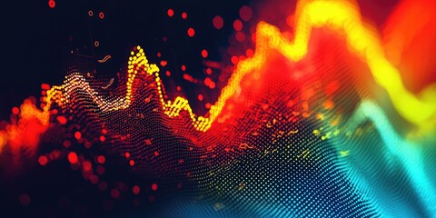 Leinwandbilder - Graph showing inflation rate fluctuations with vibrant colors and clear data points for an informative economic concept.