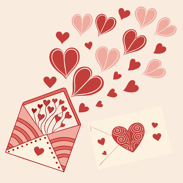 Valentine’s Day greeting card with hearts.