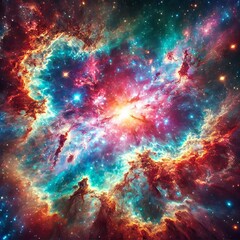 cosmic galaxy with vibrant nebulas