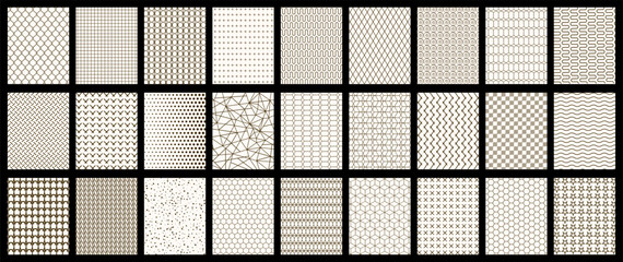 Poster - Geometric seamless patterns set. Abstract geometric graphic design print pattern cubes. Patterns, backgrounds and wallpapers for design