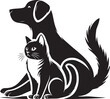 © Sabina - dog and cat love pose silhouette victor design.