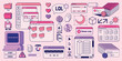 © SpicyTruffel - Y2k stickers. Retro vaporwave design. 2000s window aesthetic or kitsch psychedelic art. 90s web PC button. Error message. Document folder. Dashboard icons. Vector browser elements set
