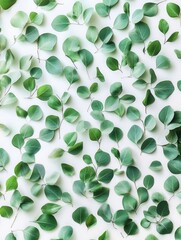 Sticker - Green Leaves on White Surface