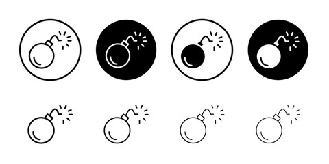 Bomb icon Thin line art isolated