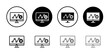 © Mincraft - Computer Technology icon Thin line art isolated