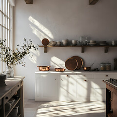 French country kitchen with natural light