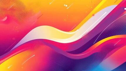 Poster - Abstract vibrant wave background with flowing lines and bright colors.