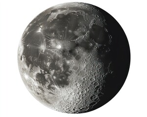 Wall Mural - detailed crescent moon surface close-up: a textured lunar landscape