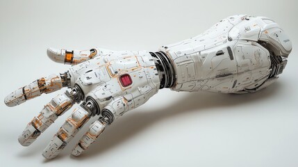 Poster - Detailed Robotic Prosthetic Arm on White Surface