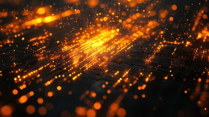Poster - Dynamic Abstract Background with Glowing Particles and Bokeh