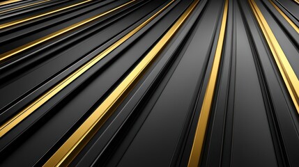Poster - dynamic abstract composition with black and gold lines: a luxurious and elegant design