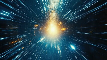 Poster - Dynamic Burst of Light and Energy: Abstract Cosmic Visualization