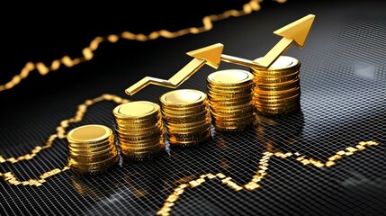 Poster - Illuminated Financial Trends, a vibrant close-up showcasing dynamic graphs reflecting market movements and economic insights.