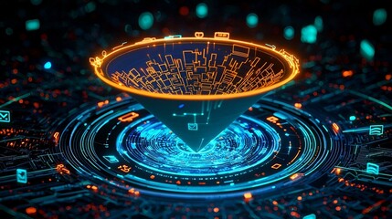 Poster - Data Journey, an engaging infographic illustrating the stages of the data lifecycle, highlighting collection, processing, analysis, and visualization steps.