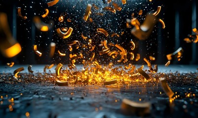 Poster - Dynamic data eruption, vibrant numbers cascading through a digital landscape, symbolizing innovation and the power of information.