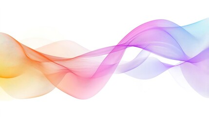 Poster - Abstract colorful flowing wave design on white background.