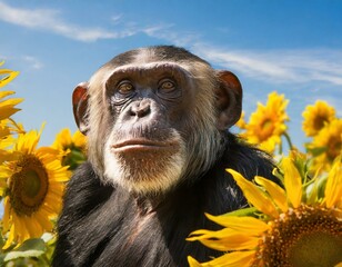 Sticker - Zwischen Sonnenblumen