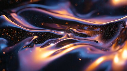 Wall Mural - abstract fluid background with orange and blue flowing patterns
