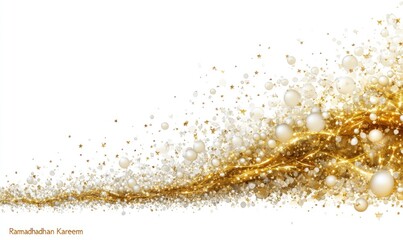 Poster - elegant wave of gold and white pearls and glitter