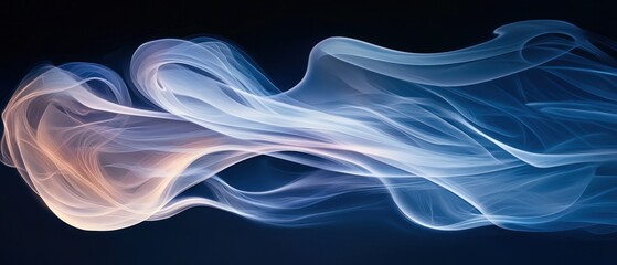 Aufkleber - Ethereal Flowing Forms: An Abstract Study in Translucent Blues and Whites