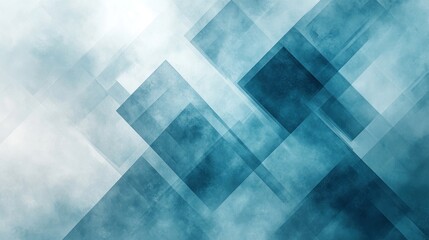 Poster - ethereal teal and white geometric abstract