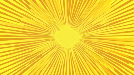 Poster - Abstract yellow sunburst background with radiating lines creating a bright, energetic, and dynamic effect.