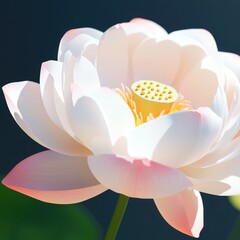 Wall Mural - Glowing D Lotus Flower with Warm Lighting