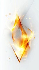 Poster - Fiery Abstract Energy Form within Geometric Frame: Dynamic Digital Artwork