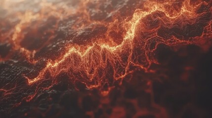 Poster - Fiery Abstract Texture with Glowing Particles and Dynamic Energy