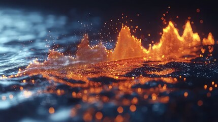 Poster - Fiery and Icy Abstract Landscape: A Surreal Clash of Elements