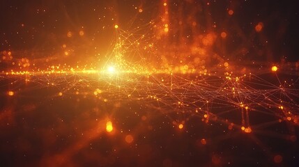 Aufkleber - Fiery Cosmic Glow: Abstract Space Background with Energetic Particles and Warm Color Palette