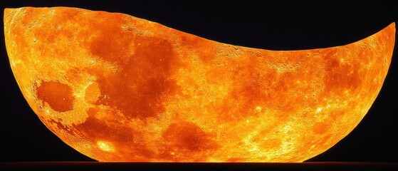 Wall Mural - fiery crescent moon in the night sky