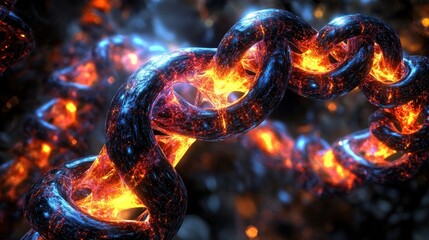 Poster - Fiery Particle Chain: An Abstract Representation of Energy and Connection